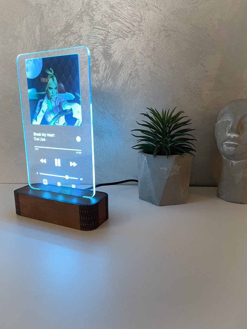 Spotify glass led light lamp 3D Acrylic Music Custom Song LED Etsy