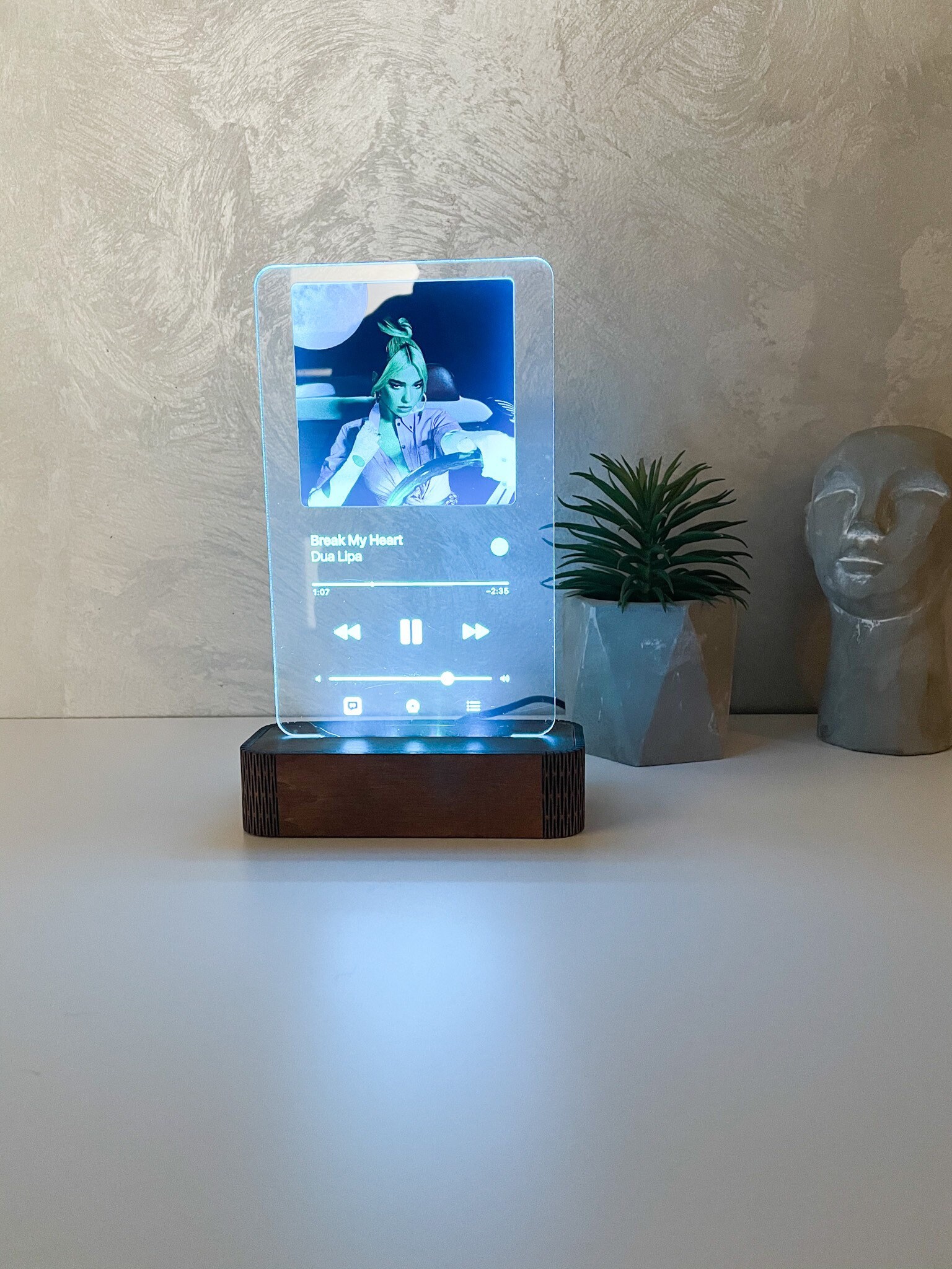 Spotify Glas LED Licht Lampe 3D Acryl Musik Custom Song LED Etsy