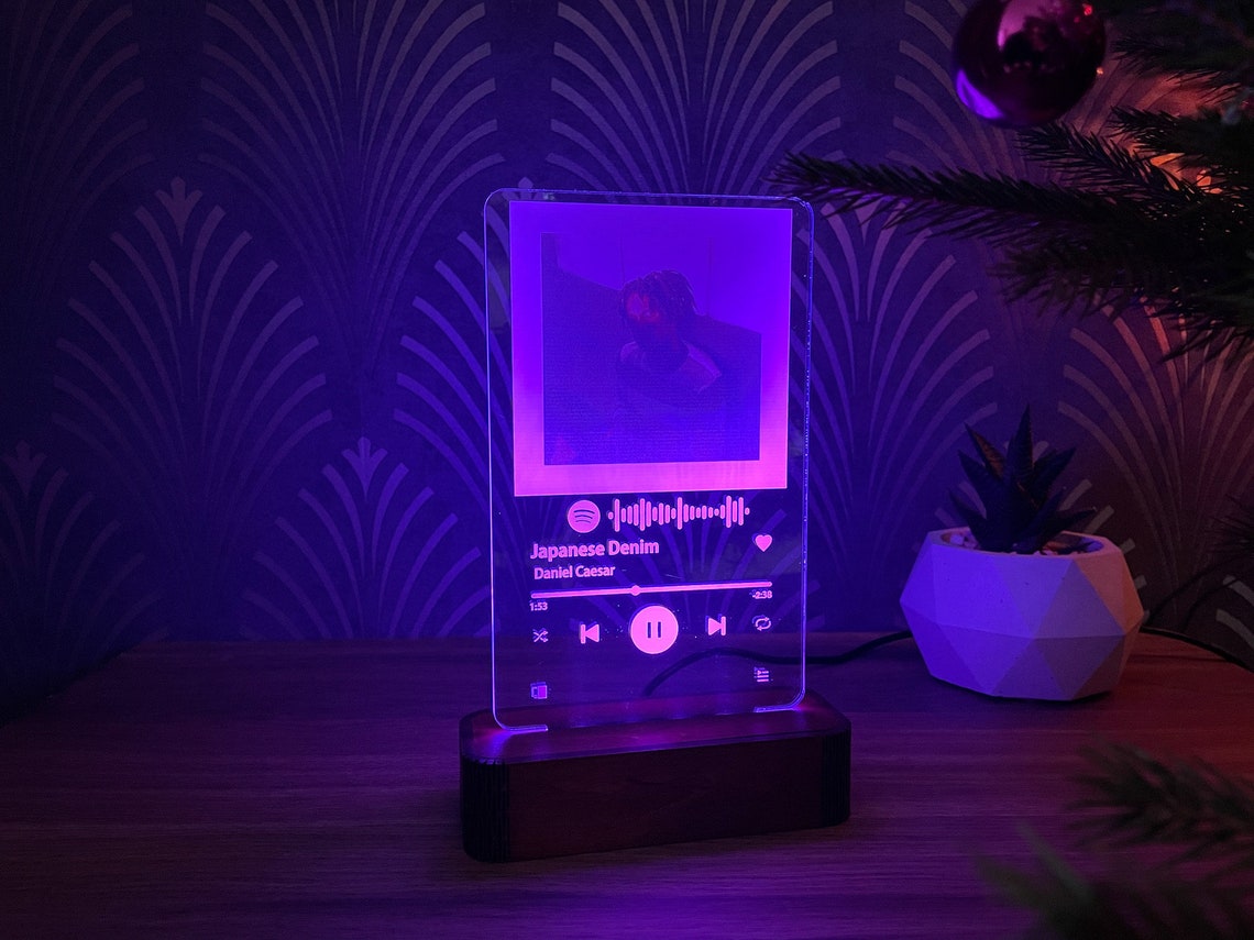 Spotify glass led light lamp 3D Acrylic Music Custom Song LED Etsy