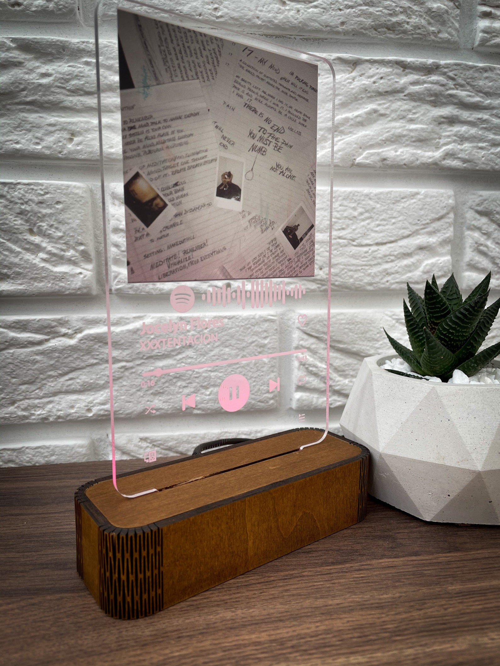 Spotify glass led light lamp 3D Acrylic Music Custom Song LED Etsy