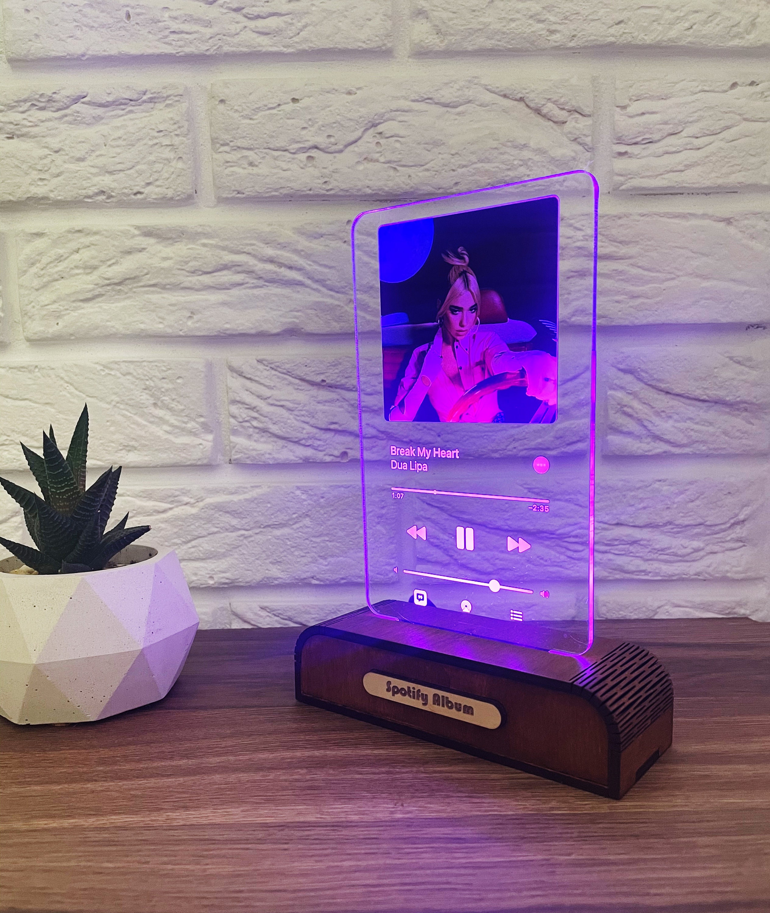 Spotify glass led light lamp 3D Acrylic Music Custom Song LED Etsy