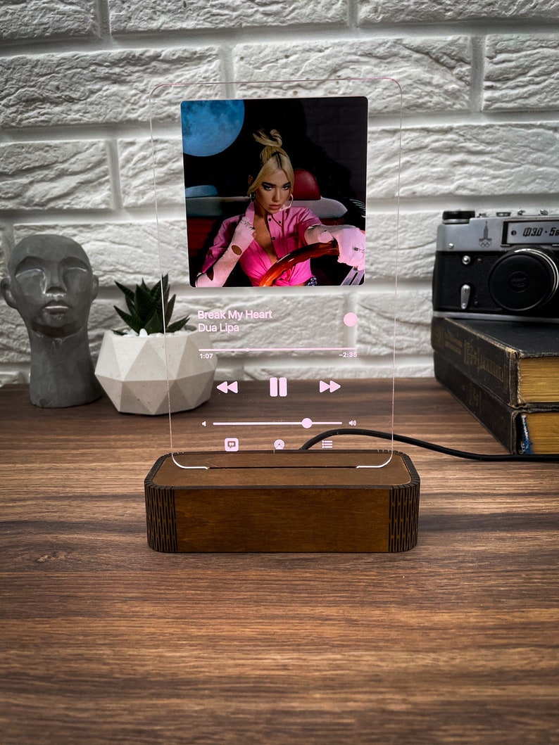 Spotify glass led light lamp 3D Acrylic Music Custom Song LED Etsy