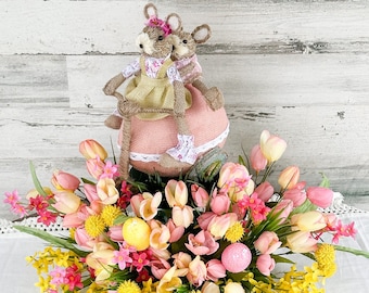 Easter centerpiece, Large Glam Easter Arrangement, Easter Decorations, Easter Decor, Easter Bunny, Spring Decor, Floral Arrangement, spring