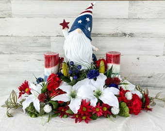 Patriotic centerpiece, 4th of July centerpiece, patriotic floral arrangement, summer centerpiece, Independence Day decor, 4th of July decor