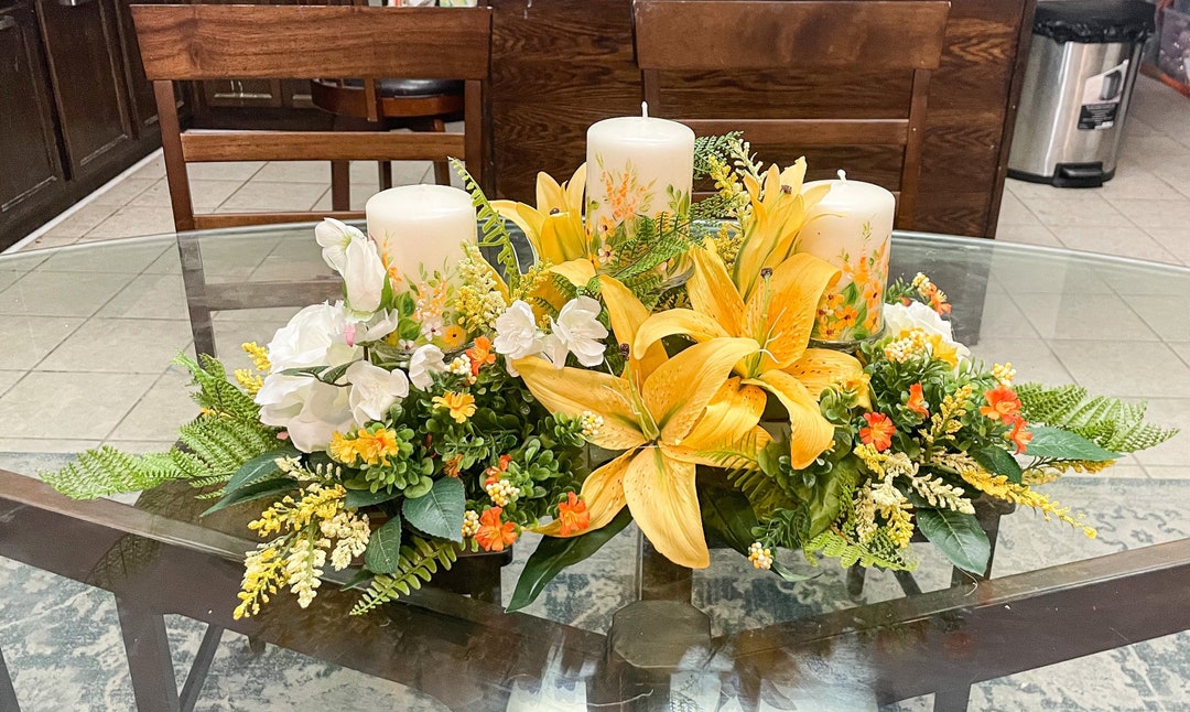 Spring Centerpiece, Real Touch Floral Arrangement, Easter Centerpiece, Everyday Centerpiece