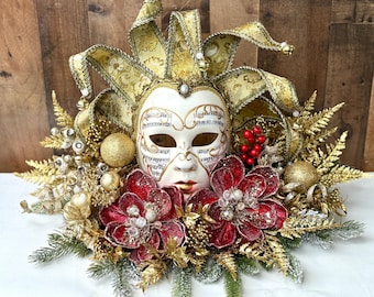 Seliem Máscara De Mardi Gras, Camino De Mesa Morado Y