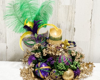 Mardi Gras centerpiece, Mardi Gras table decor, Mardi Gras, large Mardi Gras table decor, Mardi Gras mask, Mardi Gras decor, New Orleans