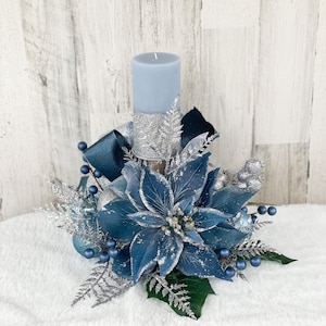 Blue and white christmas centerpiece Clearance