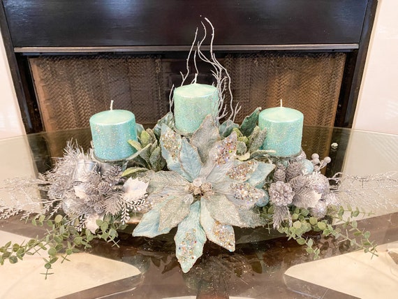 Christmas Centerpiece, Champagne Gold Centerpiece, Christmas Gift, Kitchen Table  Decor 