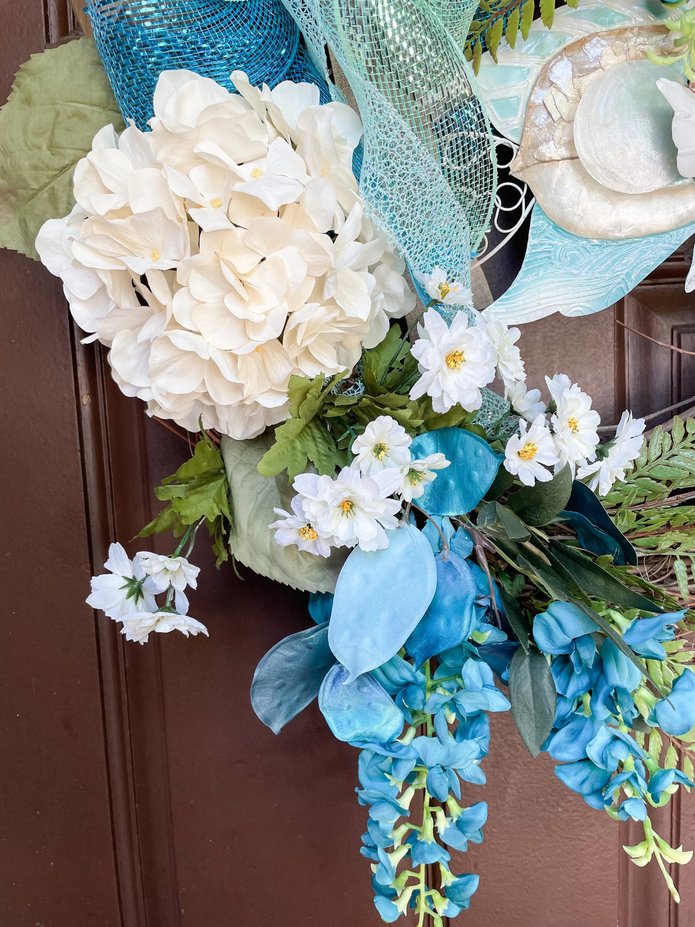 Luxury Coastal Wreath for Front Door, Beach House Decor, Nautical Fish ...