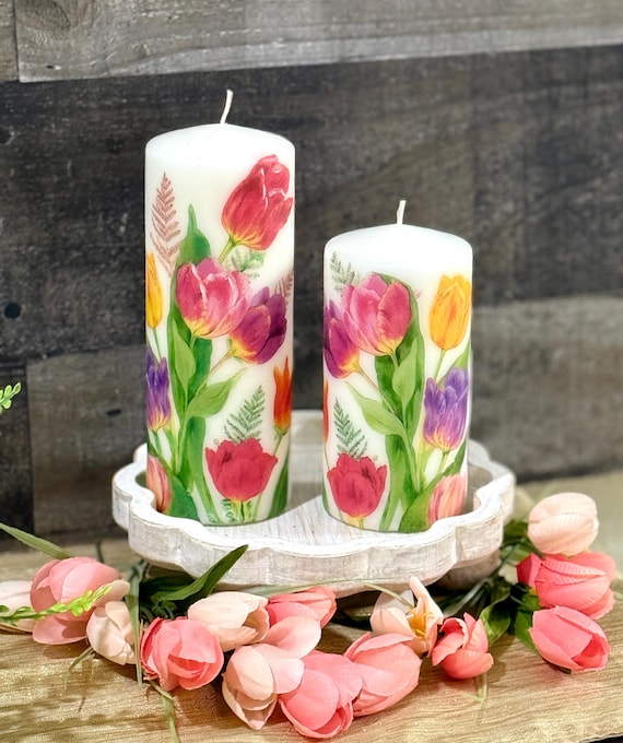 Tulpenkerzen, Frühlingskerzen, handgefertigte Kerzen, Frühlingskerzen, Tulpenkerzen, Frühlingskerzen, Osterkerze, Osterkerzen, Tulpen
