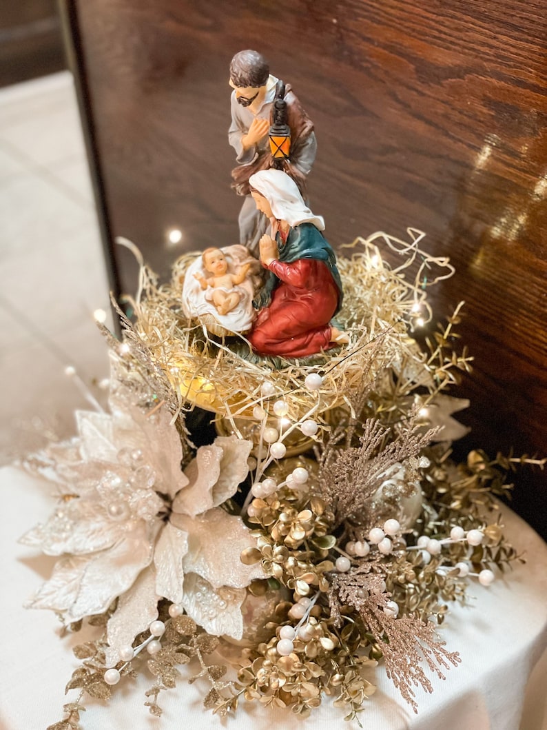 Christmas Centerpiece Nativity Scene Christmas Holy Family Etsy