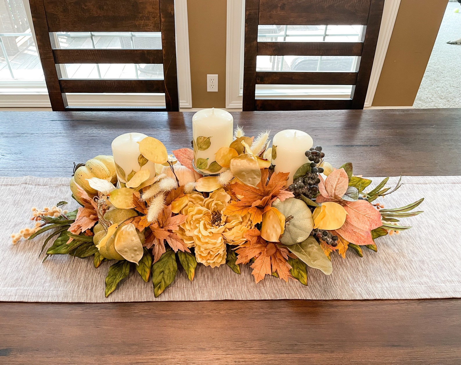 Round Fall Table Fall Centerpiece, Fall Table Centerpiece, Fall Table Decor, Large ...