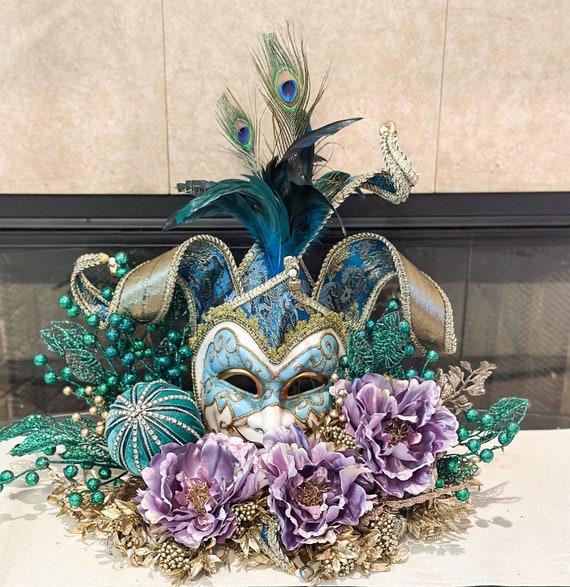 Mardi Gras Masks and Beads Centerpiece, Mardi Gras Decorations Clearance