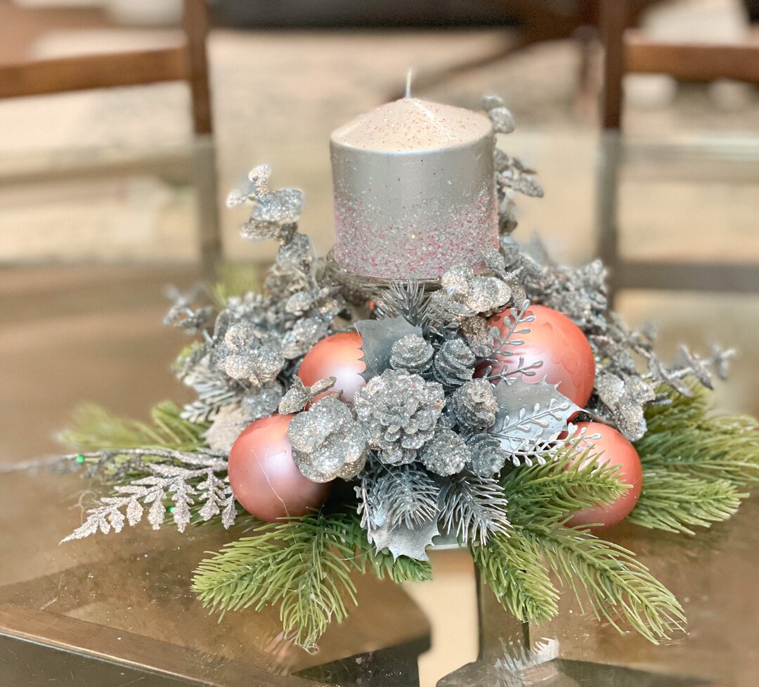Table Top Christmas Tree Decorations With Fairy Lights,Gold Mercury Glass Finish, Holiday Table Centerpiece And Mantle Decor