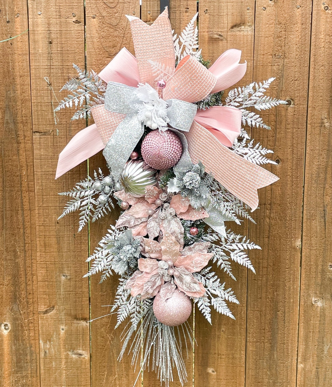 Christmas Swag, Pink Christmas Swag, Christmas Swag for Front Door