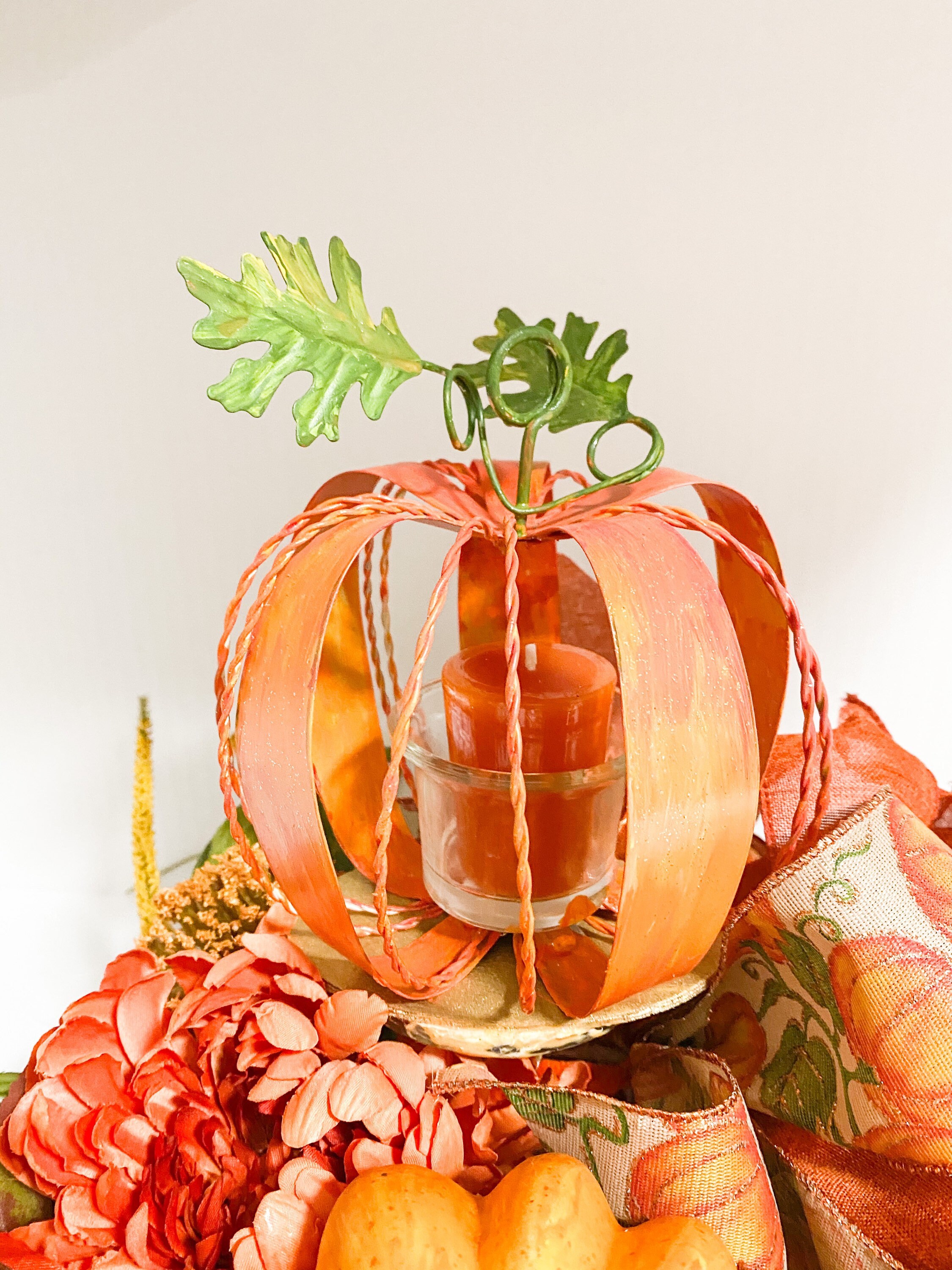 Fall Centerpiece Fall Pumpkin Candle Holder Thanksgiving - Etsy