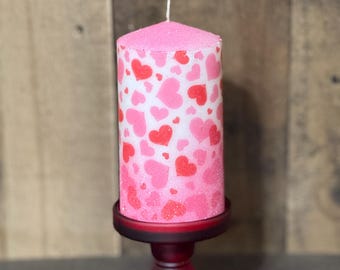 Vela de San Valentín, regalo para ella, vela de corazón, vela de pilar de corazón, regalo para esposa, regalo para mamá, regalo de San Valentín, idea de regalo
