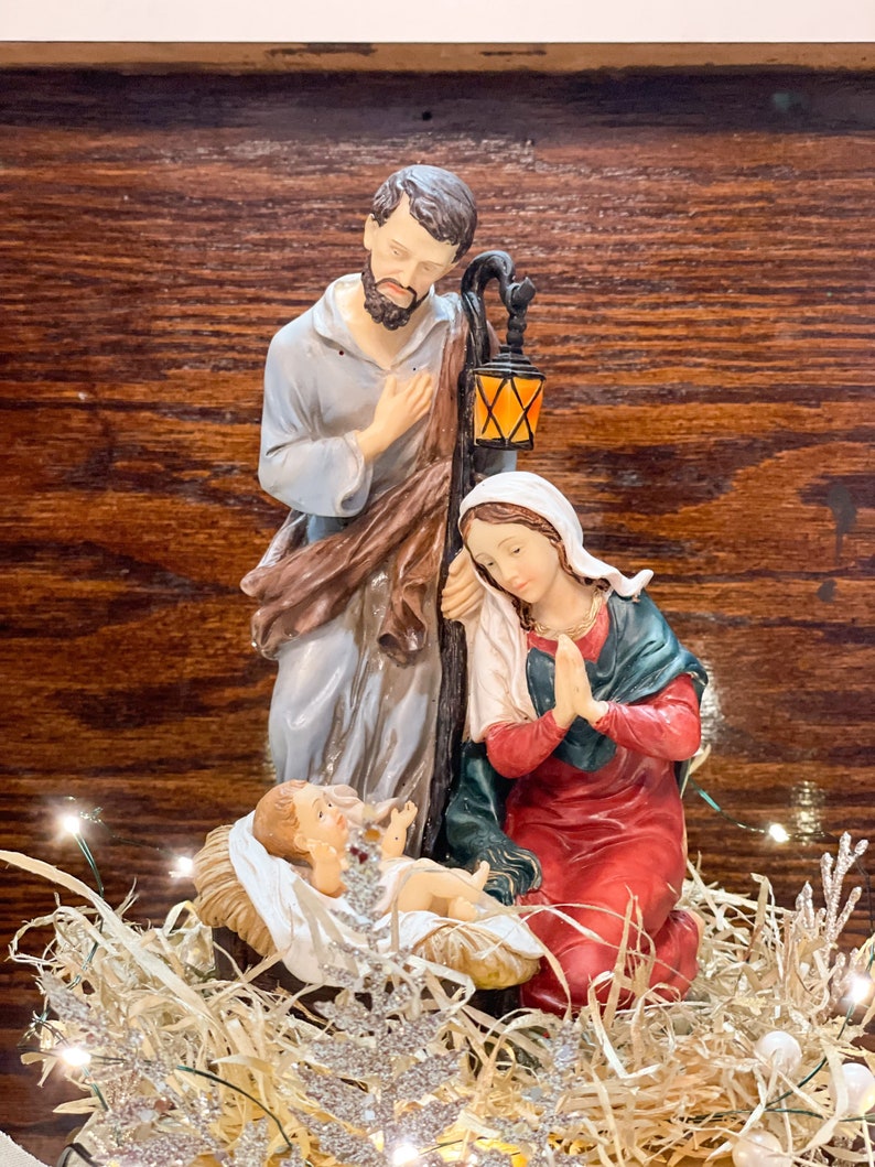 Christmas Centerpiece Nativity Scene Christmas Holy Family Etsy