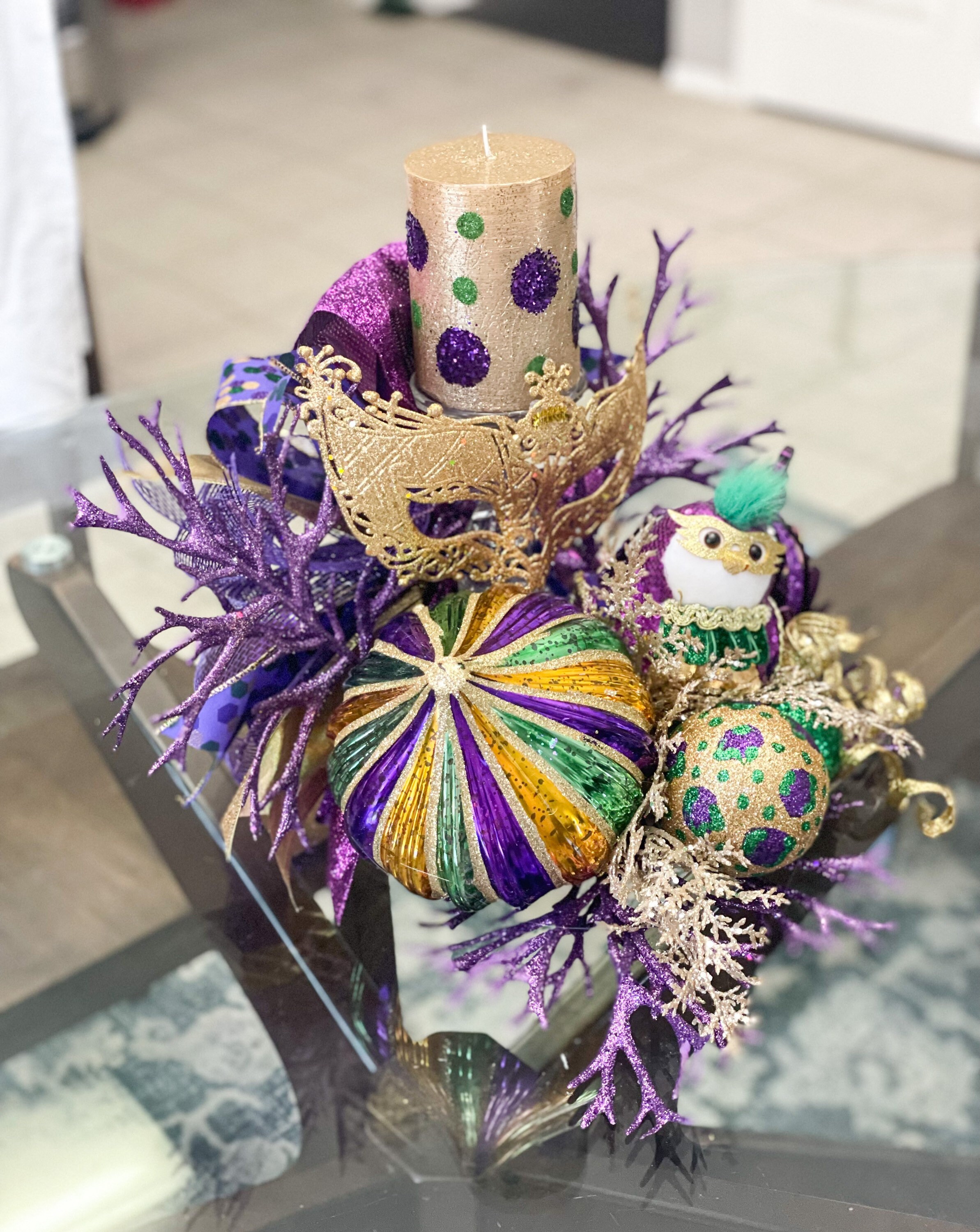 Mardi Gras Centerpiece Mardi Gras Table Decor Mardi Gras - Etsy
