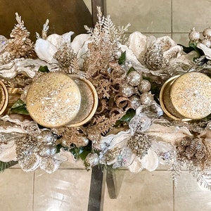 Christmas centerpiece, xl Christmas centerpiece, champagneChristmas centerpiece, long Christmas centerpiece, Christmas gift, Christmas table image 5