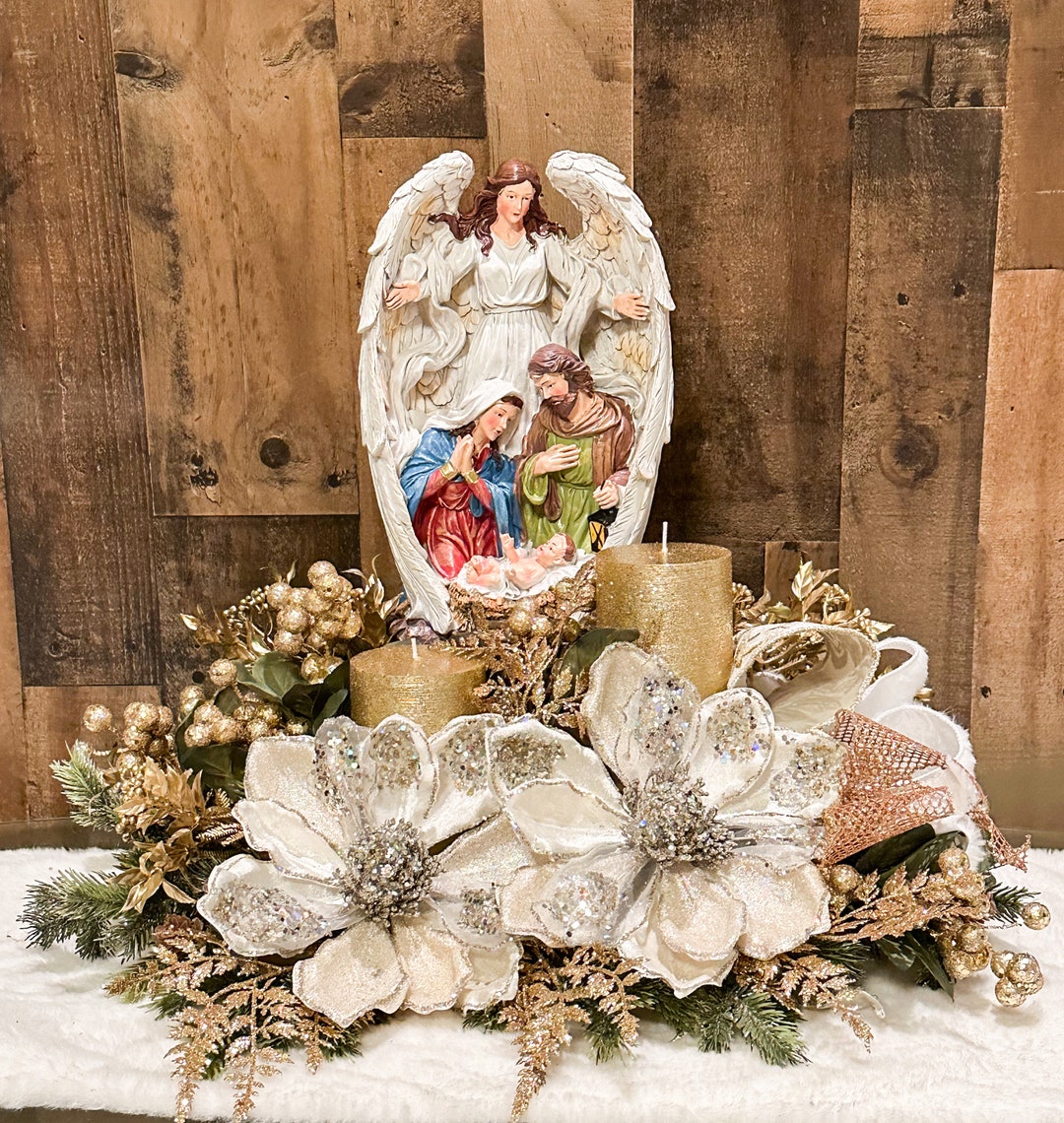 Christmas Centerpiece Nativity Scene Large Nativity Statue Etsy