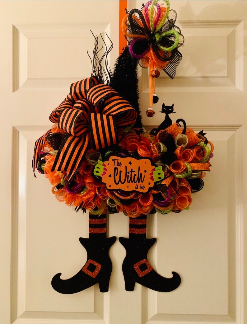 Witch Hat Deco Mesh Wreath Etsy