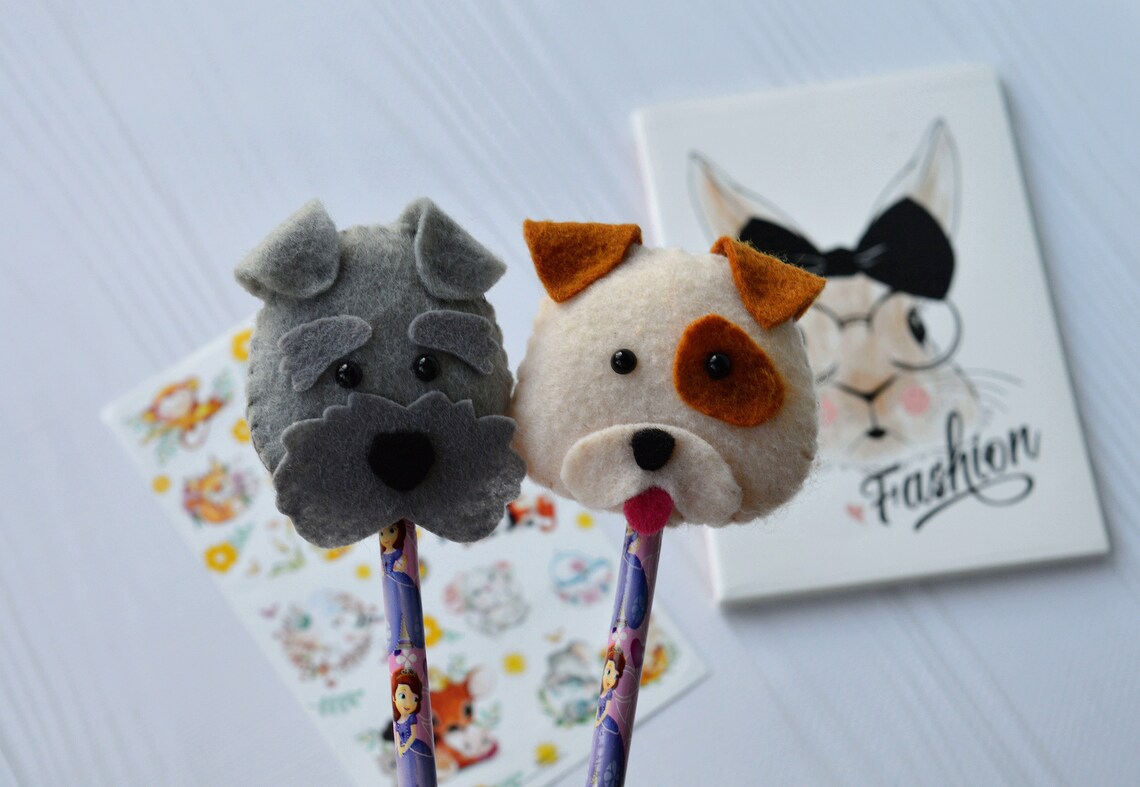 dog pencil toppers