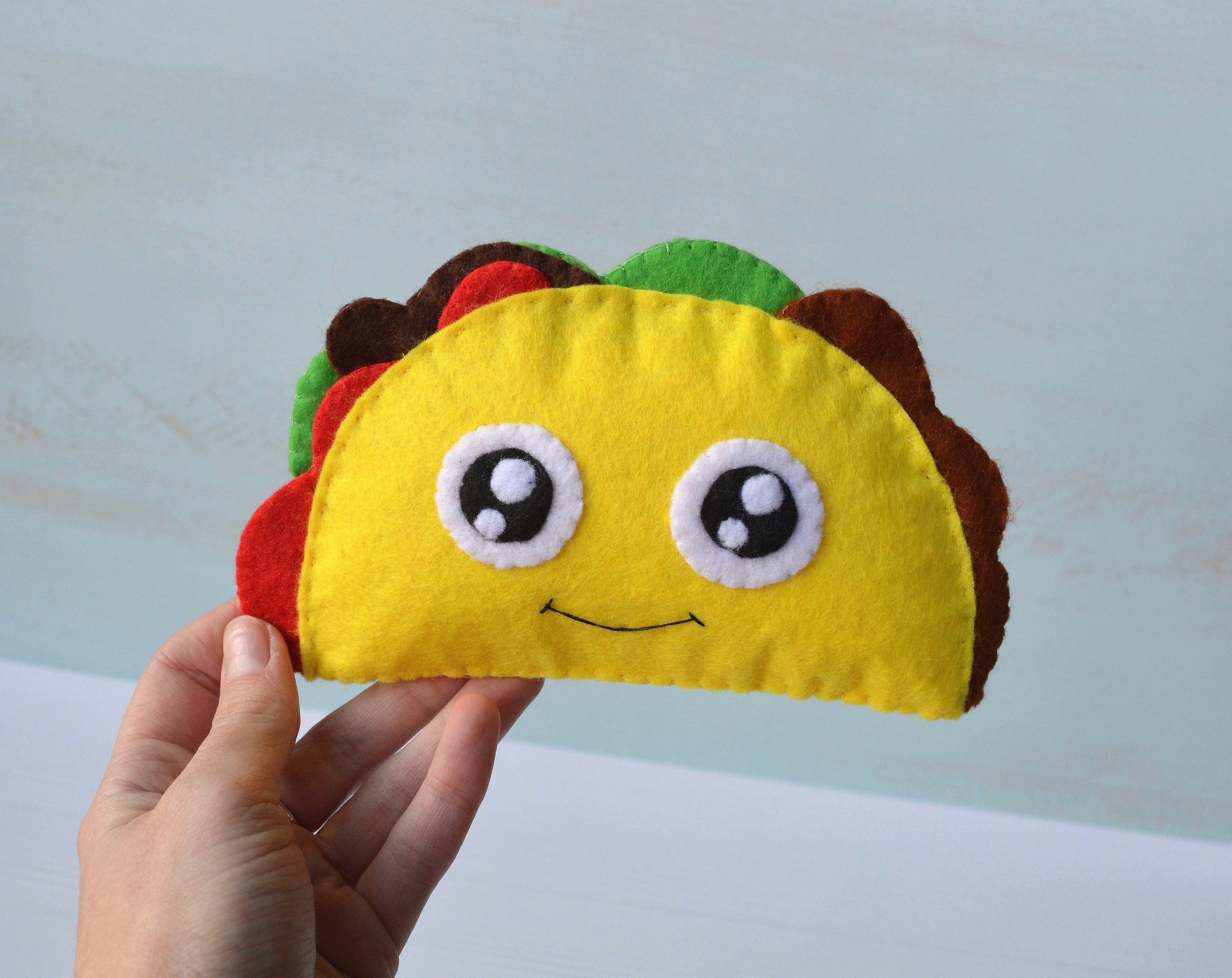 Taco Plush Toy Felt play food Beef Taco food plushie food with Etsy
