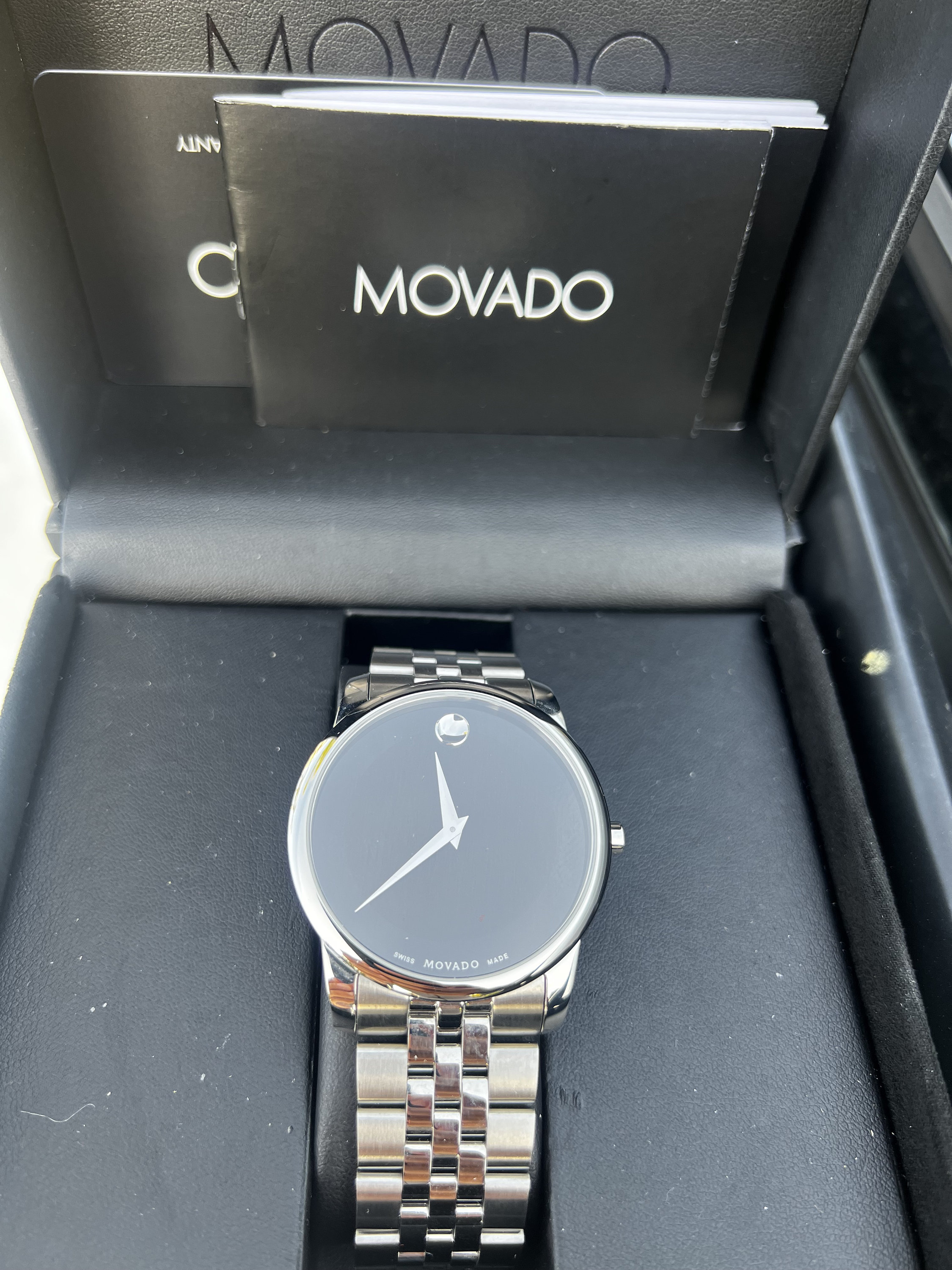 Black face movado hotsell