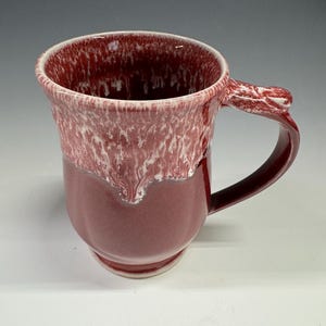 Pottery Mug, Handmade Coffee mug in Red and White