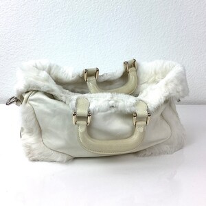 Bolso de mano/cartera FENDI BLANCO de piel y piel con asa superior, década de 2000