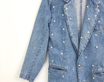 denim suits with rhinestones
