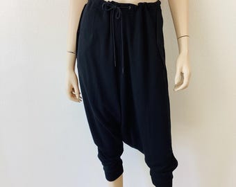 YOHJI YAMAMOTO X Adidas Y-3 Low Crotch Black Y-ME? Athletic Jogger Pants