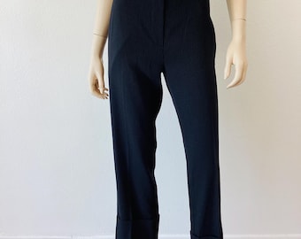 ANN DEMEULEMEESTER Minimalist PINSTRIPED Big Cuff Trousers / Pants