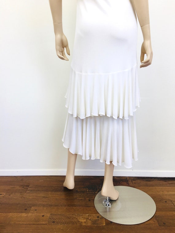 Vintage 1970s HOLLYS HARP White RUFFLED Jersey On… - image 10