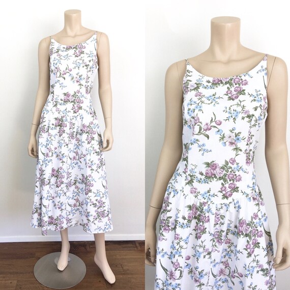 Vintage 1980s WALLPAPER FLORAL Print Sundress / Dr