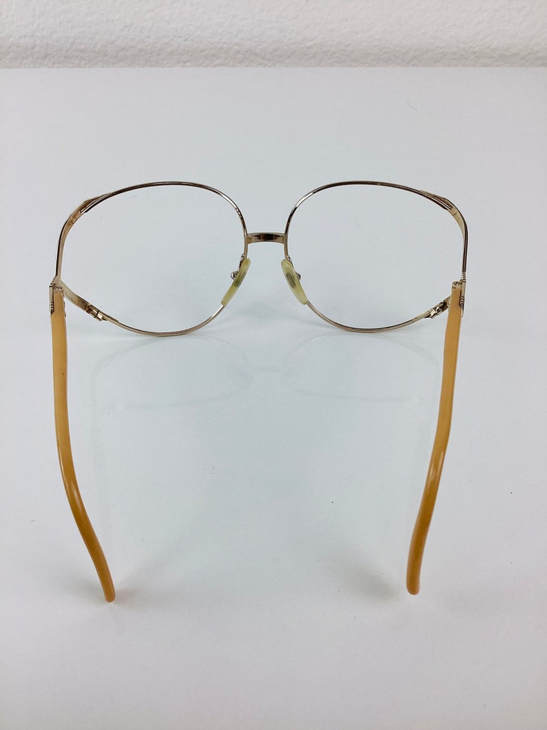 Vintage CHRISTIAN DIOR Big OVERSIZED Glasses / Sunglasses Gold & Pink Metal Frames image 7