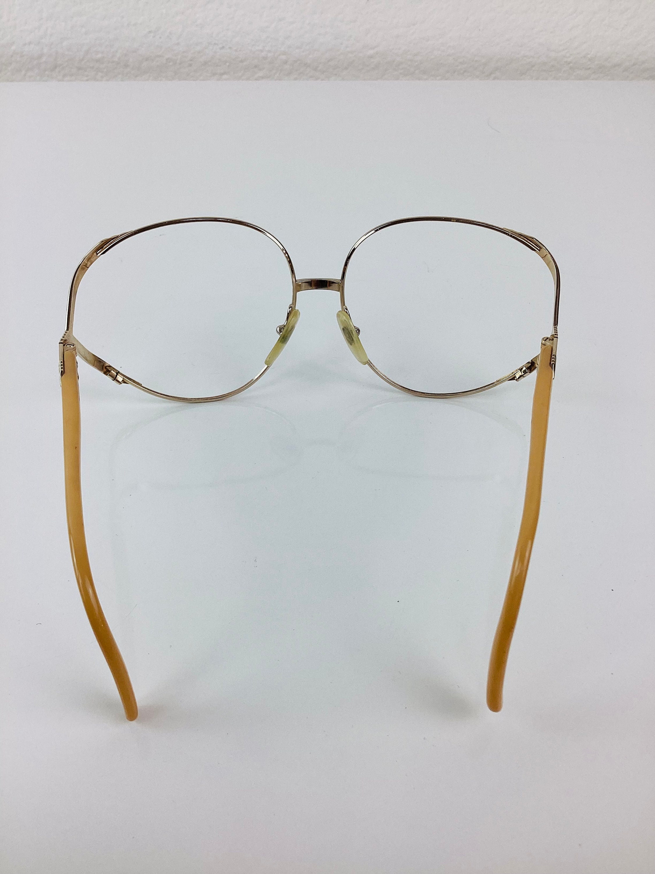 Vintage CHRISTIAN DIOR Big OVERSIZED Glasses / Sunglasses Gold