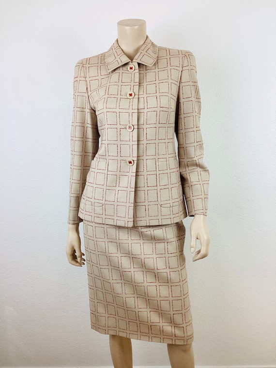 Vintage Louis Feraud Tweed Skirt Set Blazer and Skirt by Louis Feraud