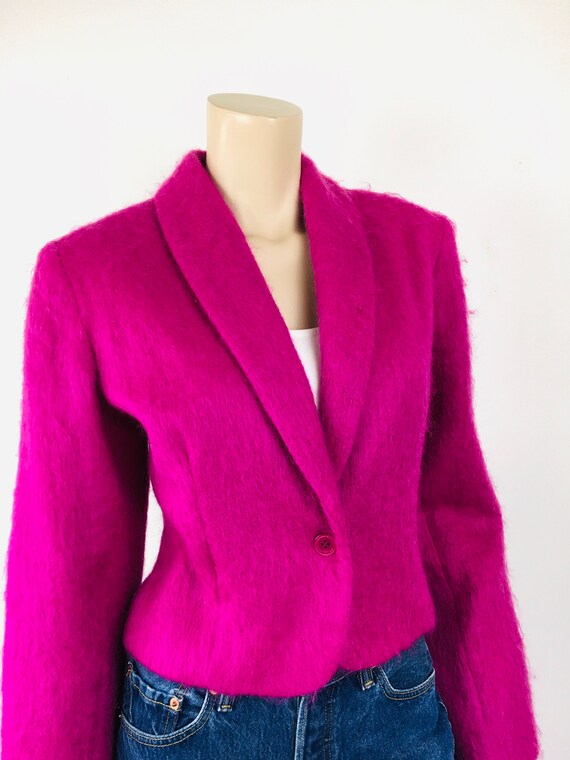 Vintage 1980s / 1990s PURPLE MOHAIR Cropped Mensw… - image 5