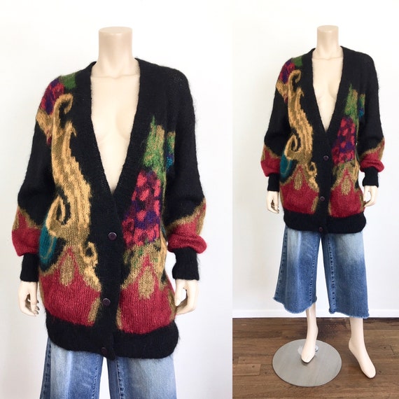 1980s Vintage MOHAIR OVERSIZED Baroque METALLIC Th
