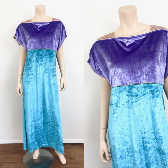 Vintage 1980s BILL TICE Velveteen CAFTAN Loungewea