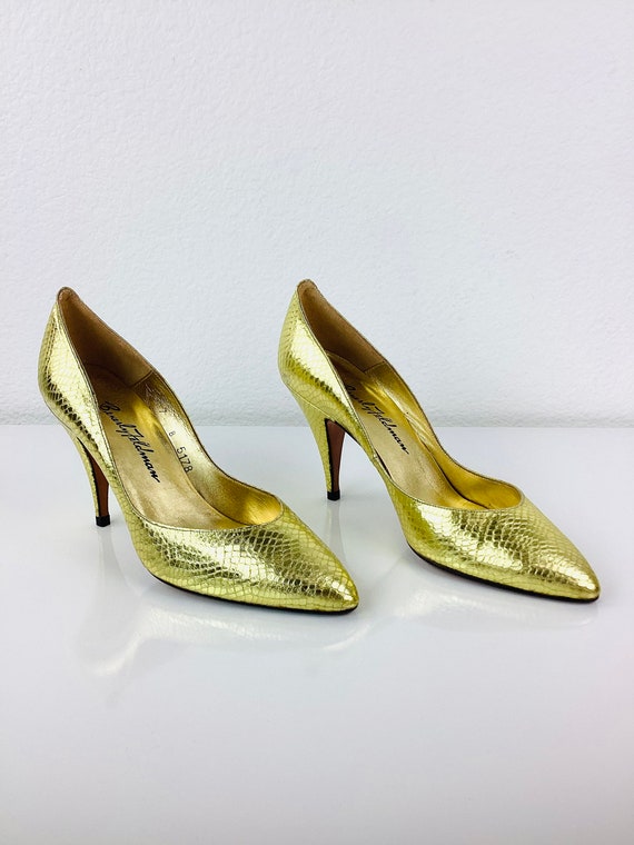 Vintage 1980s BEVERLY FELDMAN Gold METALLIC Snake… - image 5