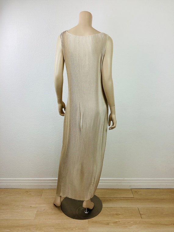 Vintage MASHIAH PLISSE PLEATED Champagne Beige Mi… - image 7