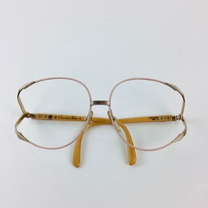 Vintage CHRISTIAN DIOR Big OVERSIZED Glasses / Sunglasses Gold & Pink Metal Frames image 6