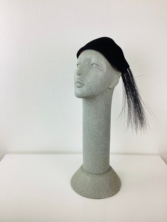 Vintage 1960s AVANT GARDE Black ZEBRA Hair Sculpt… - image 6