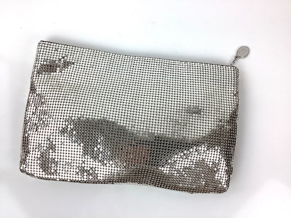 Vintage 1980s SILVER METALLIC Metal MESH Whiting … - image 2