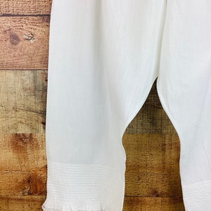 Vintage Antique 1900s Signed EDWARDIAN / VICTORIAN White Cotton & Linen Bloomers image 4