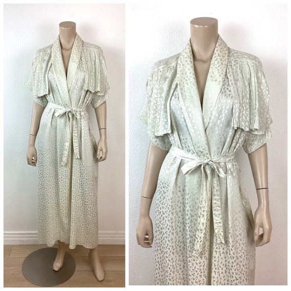 Vintage SILK CHARMEUSE Dressing Robe Duster / Vin… - image 1